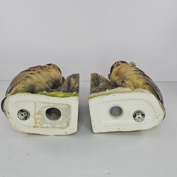 Vintage Wales Japan Owl Ceramic Bookends Hand Painted Collectible Home Decor 8 I - Picture 4 of 11